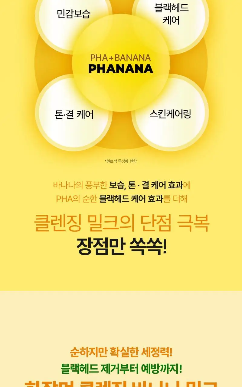 [민감보습/블랙헤드방어] 한스킨 클렌징 바나나밀크&블랙헤드 PHA 200ml (기획/단품) 상세페이지 3